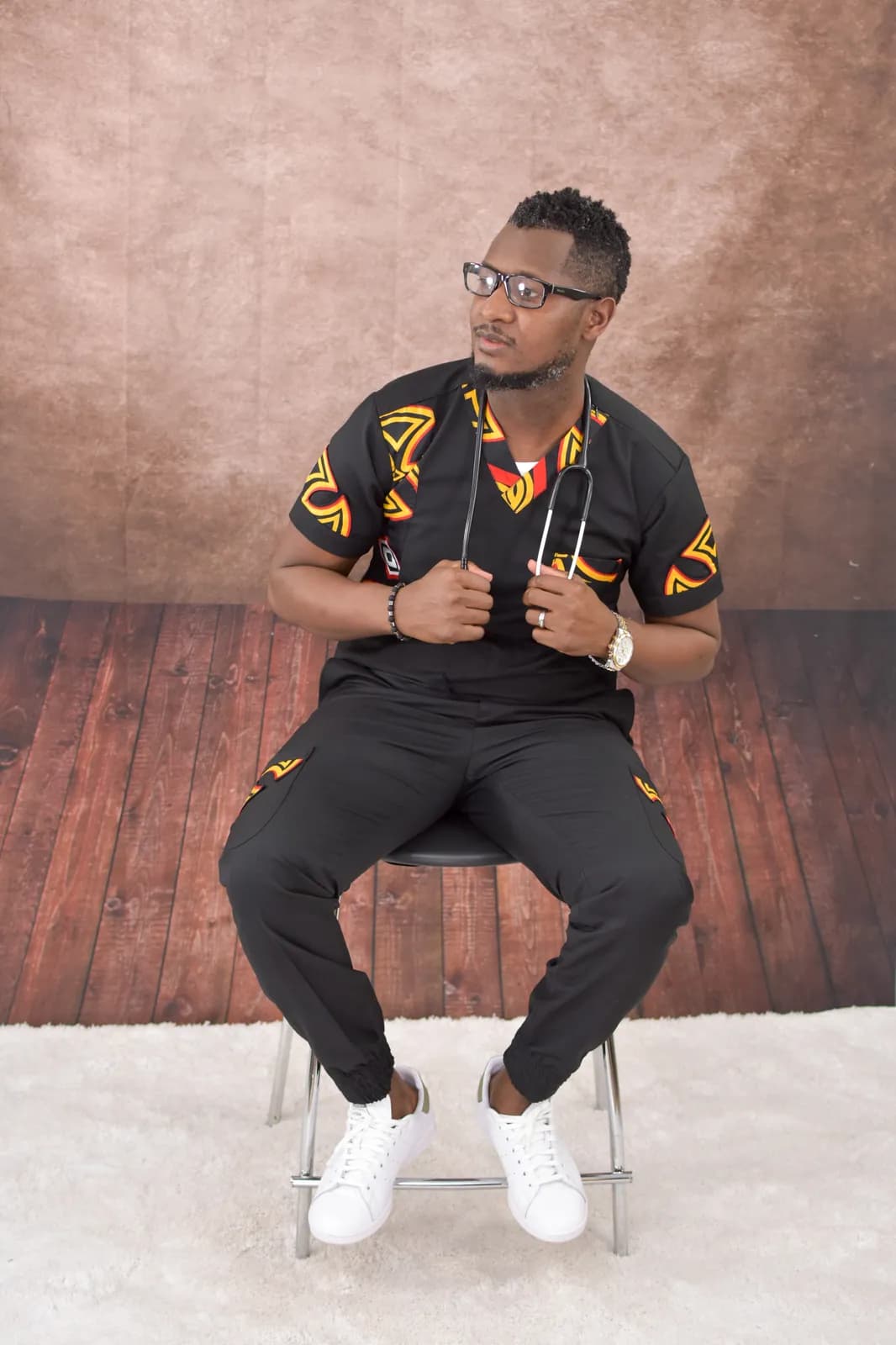 Male Ankara scrubs