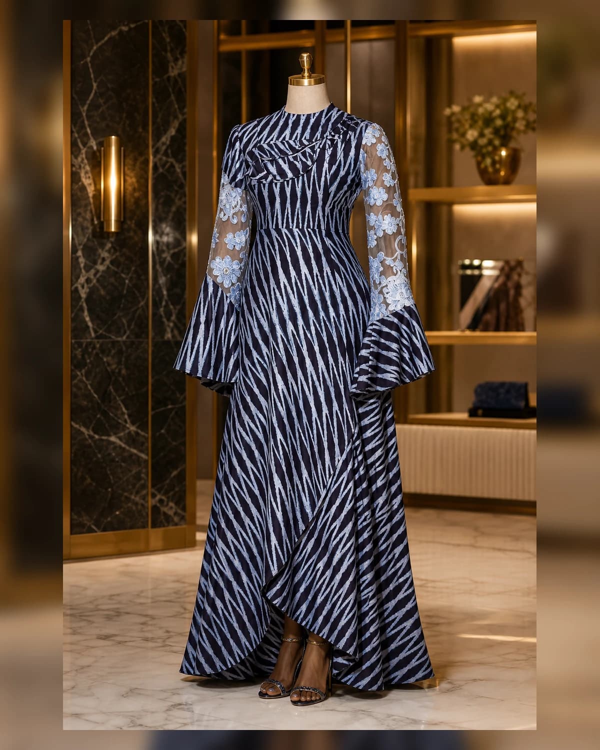 Ayeadio Bami Style Party dress — fabric detail