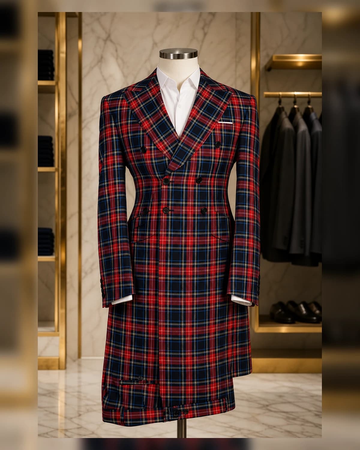 Ayeadio Check Double breasted suit