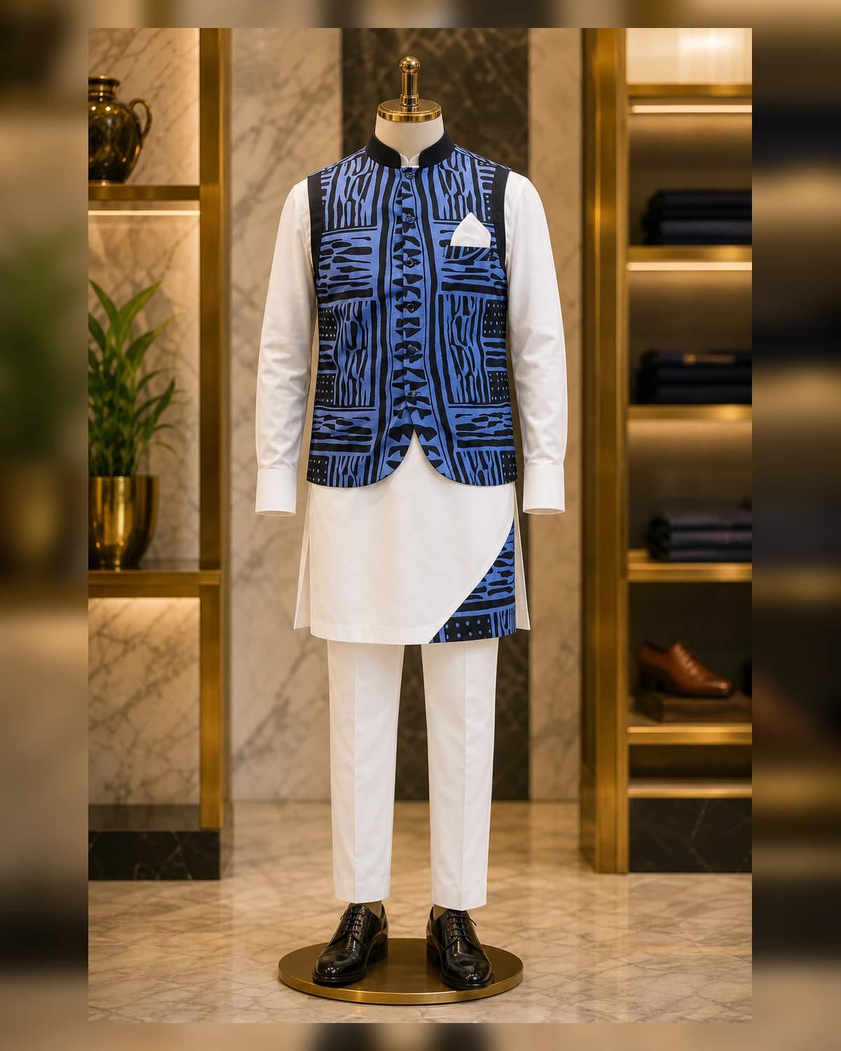 Ayeadio Indian Bami Suit — fabric detail