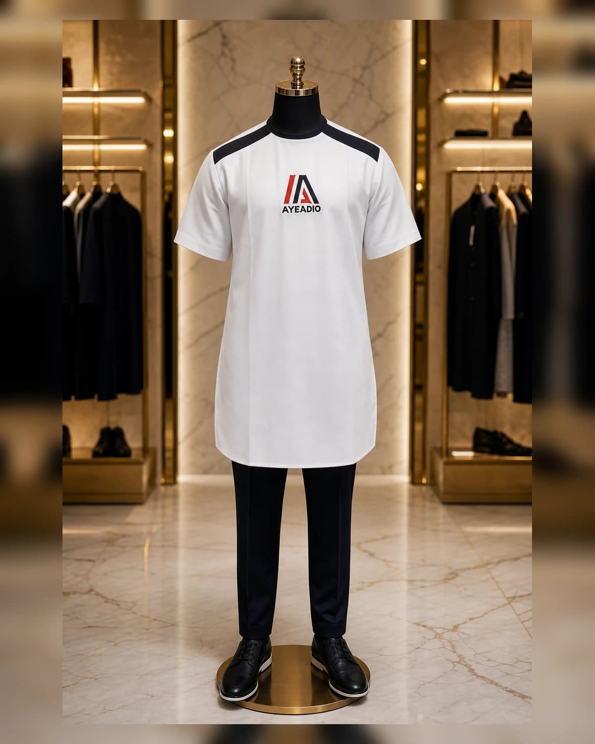 Ayeadio Male white Top Round-neck — view 5
