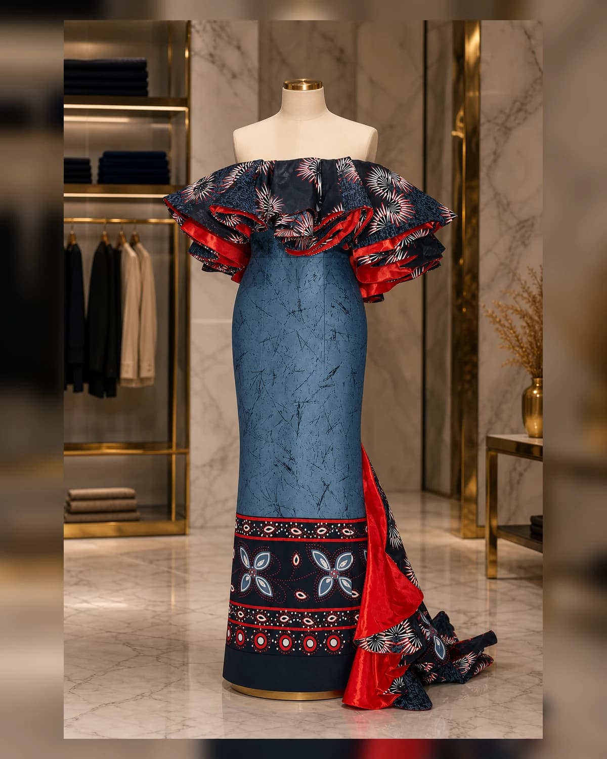 Ayeadio party gown — fabric detail