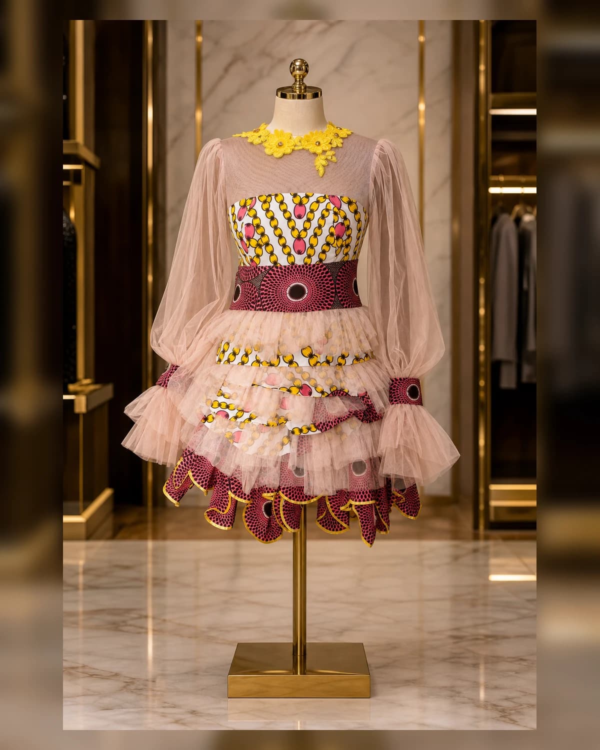 Ayeadio short pink party gown — view 4