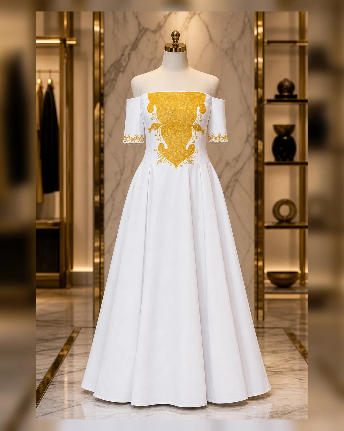 Ayeadio Shoulderless embroidery dress — view 5