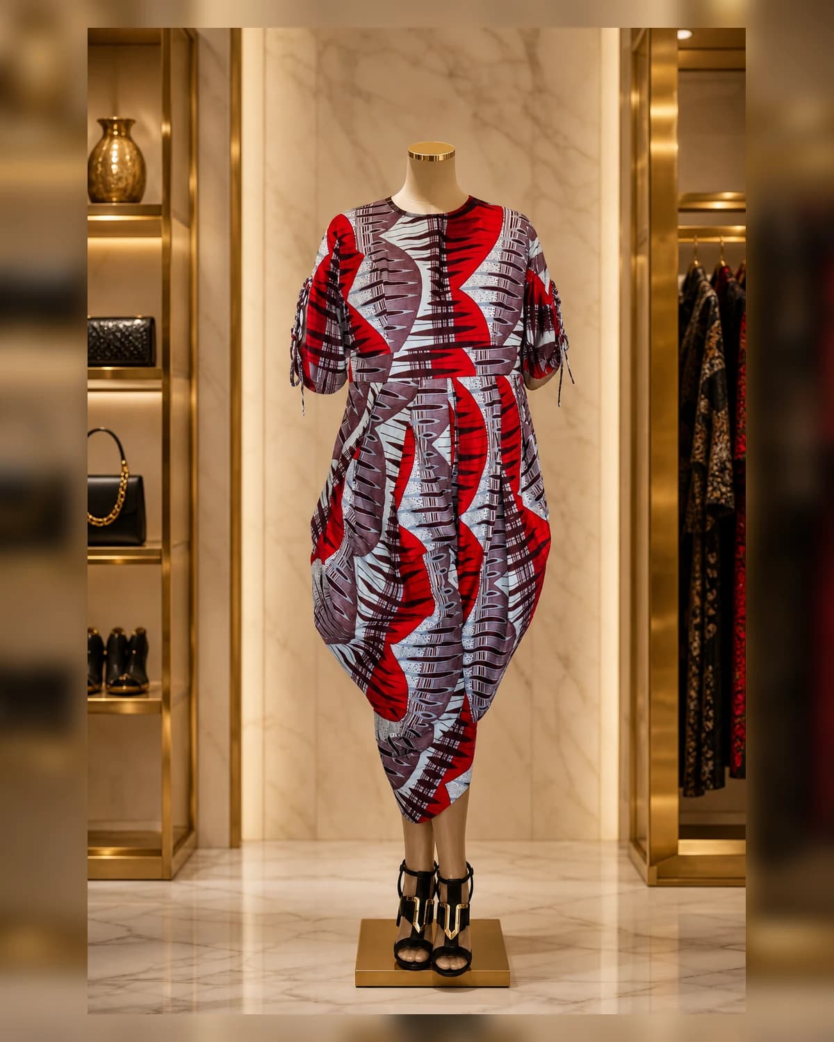 Ayeadio signature jumpsuit — fabric detail
