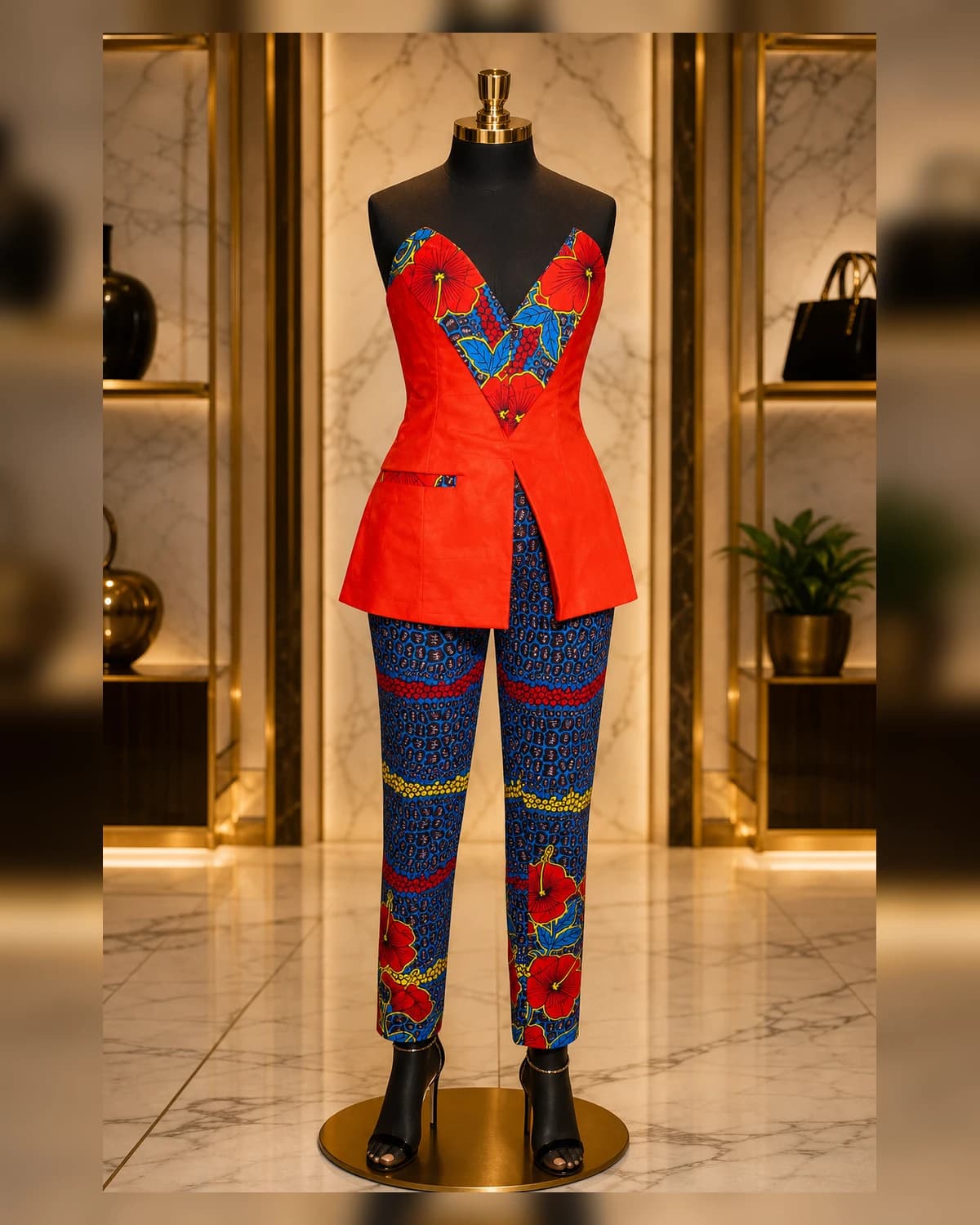 Ayeadio two lapel jumpsuit — fabric detail