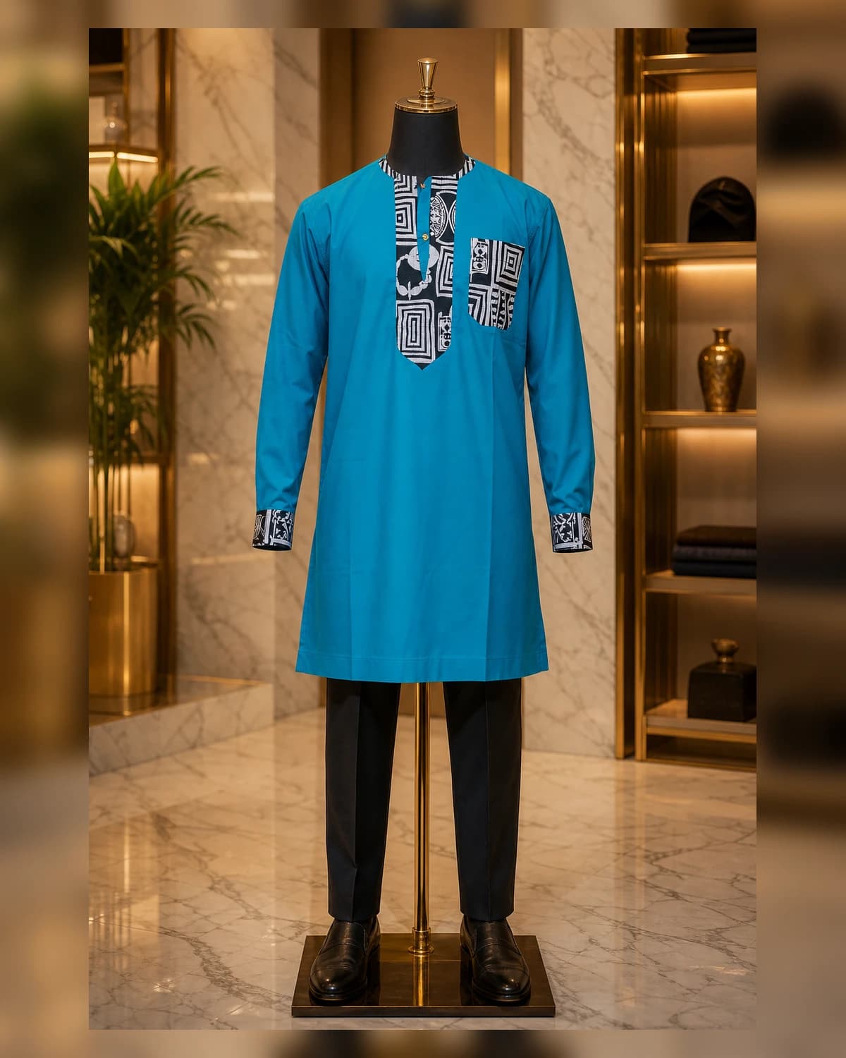 Bamenda style afriture Top — fabric detail