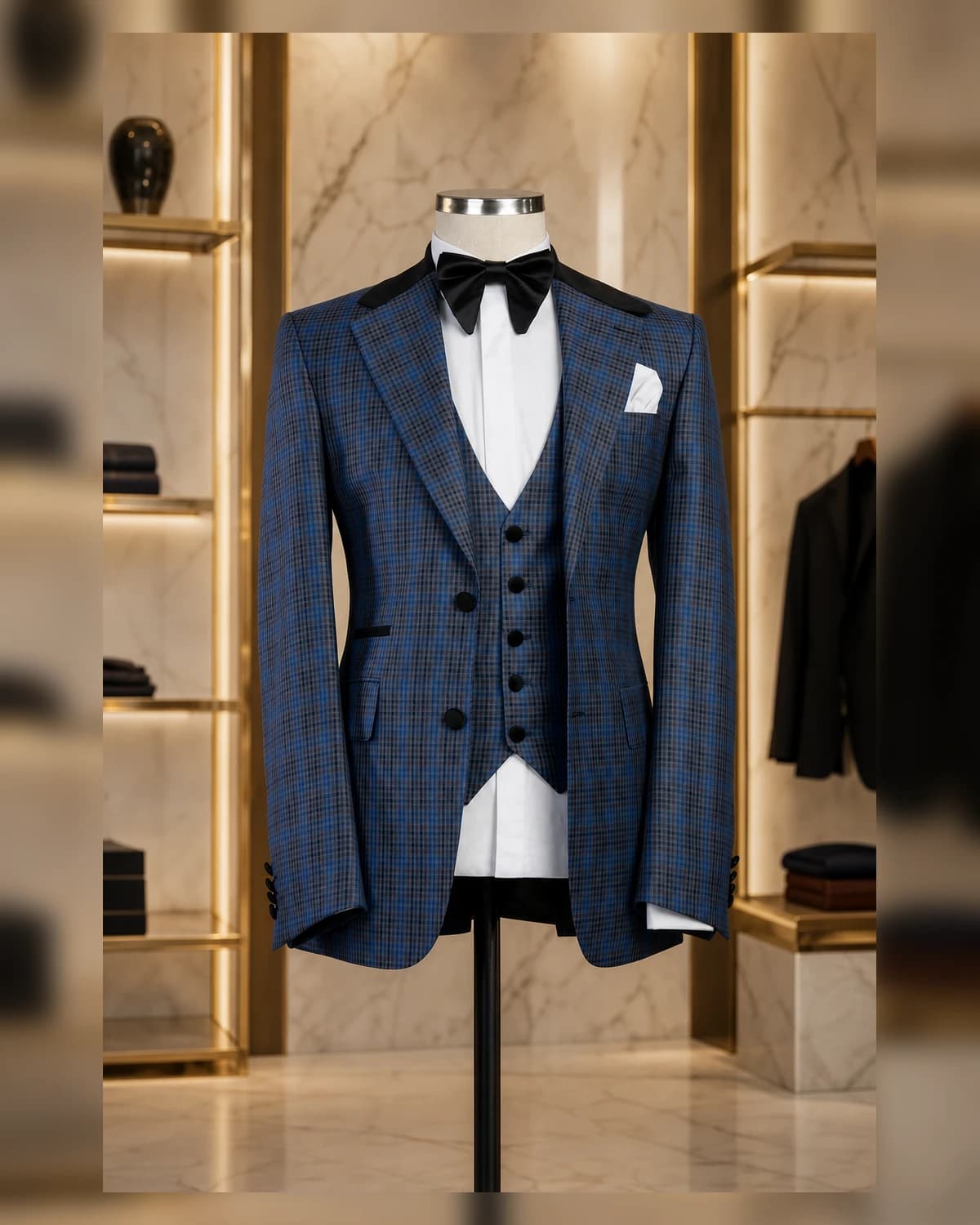 Blue Check Slim fit suit