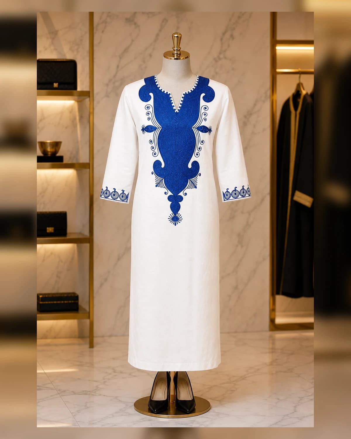 Casual blue embroidery afriture — view 4