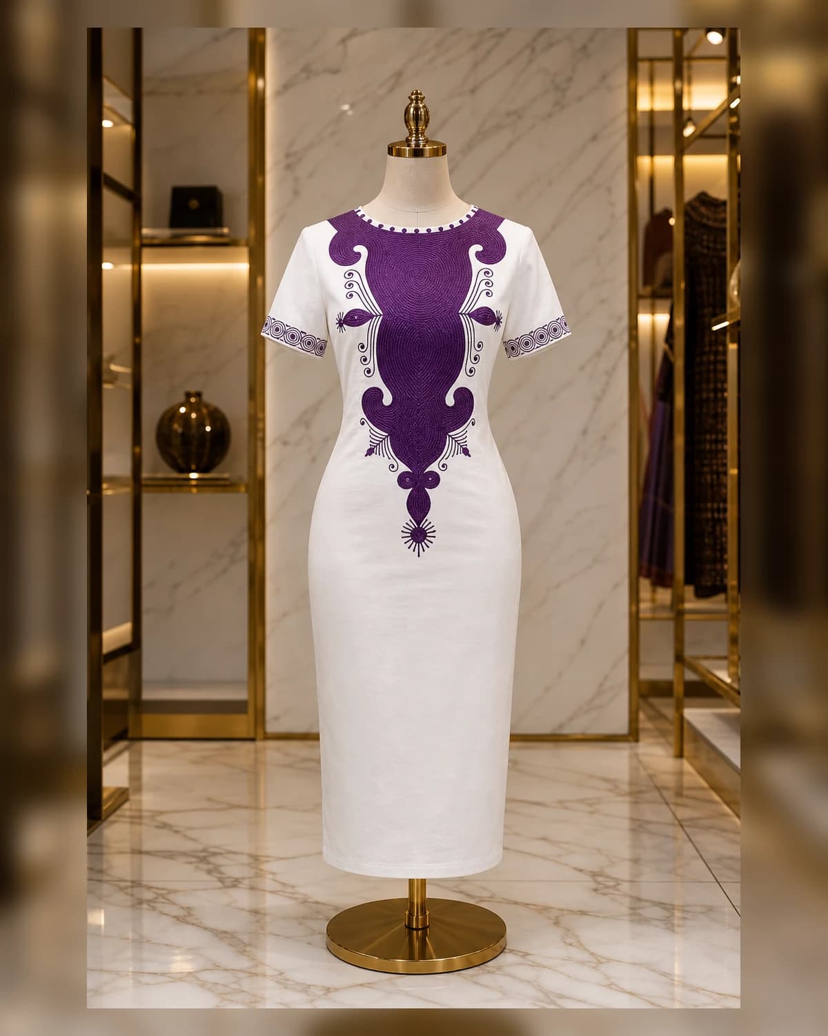 Casual purple embroidery afriture — view 5