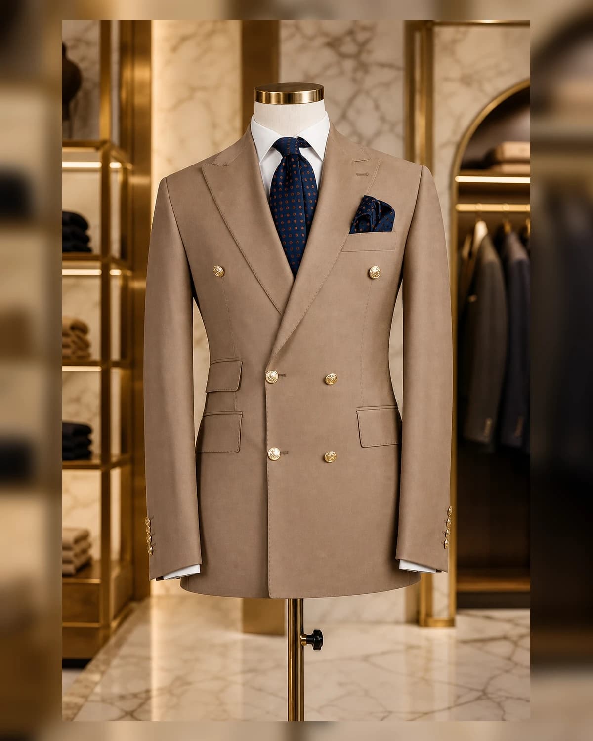 Classy Breasted Slim fit suits — view 8