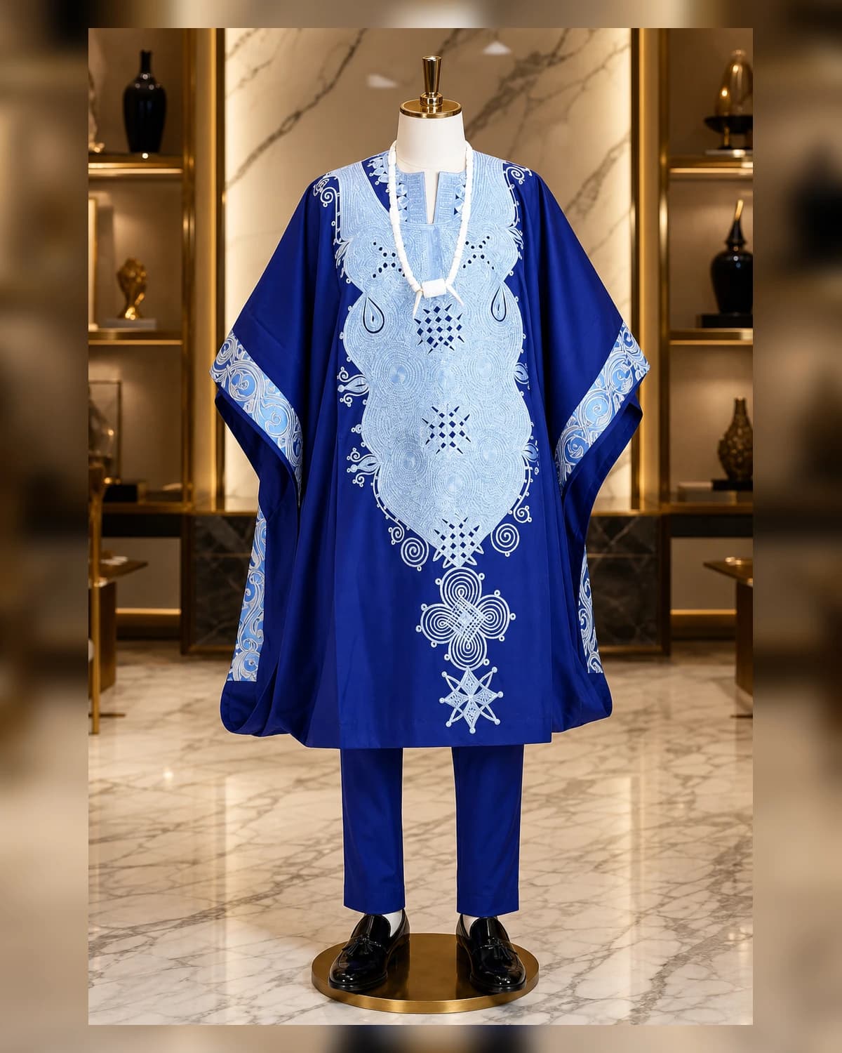 Embroidery blue Agwada