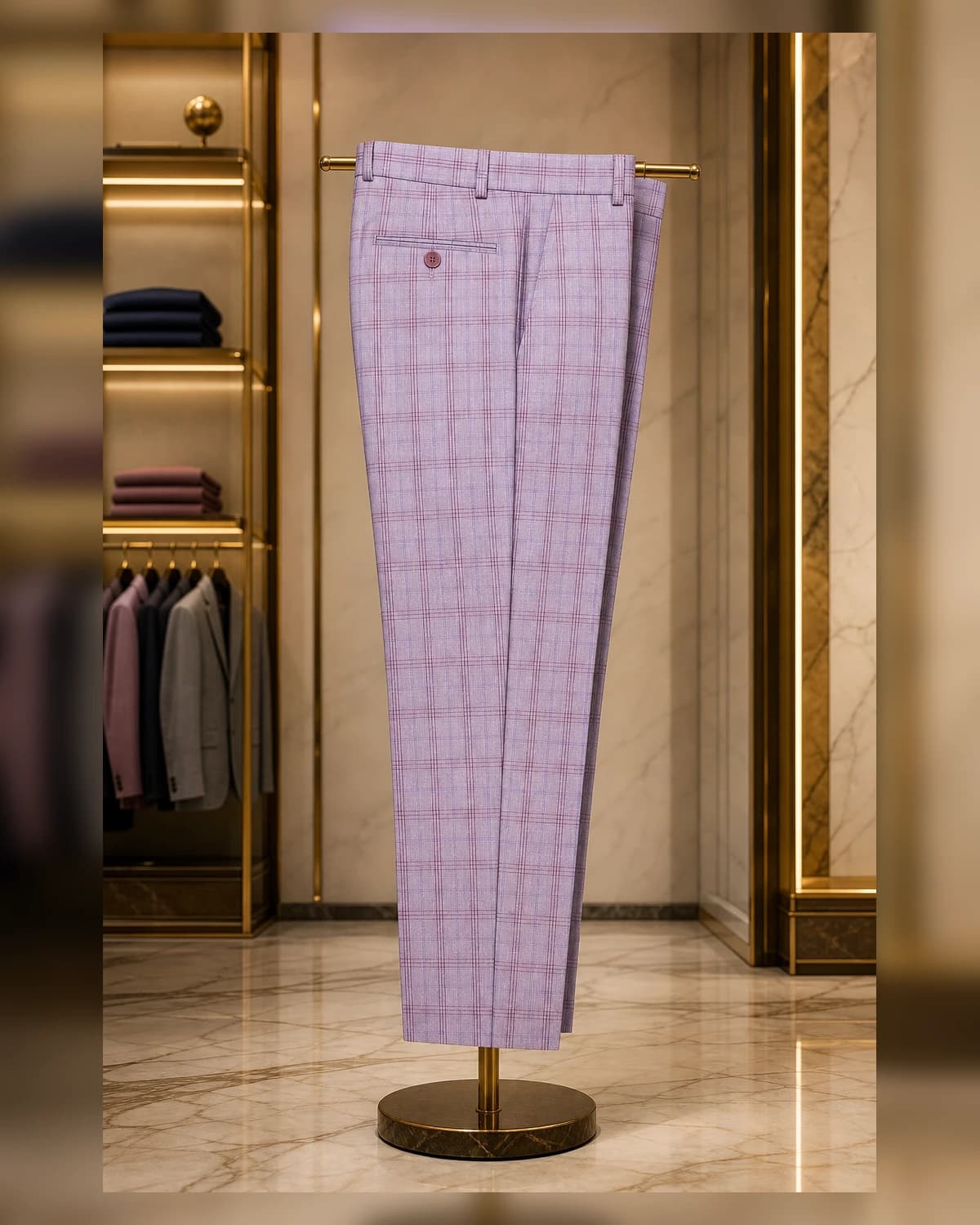 External Pocket Check Slim fit suit — styled