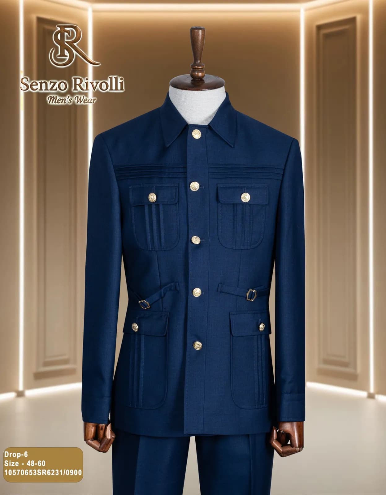 Patch Pockets Safari Suit — view 6