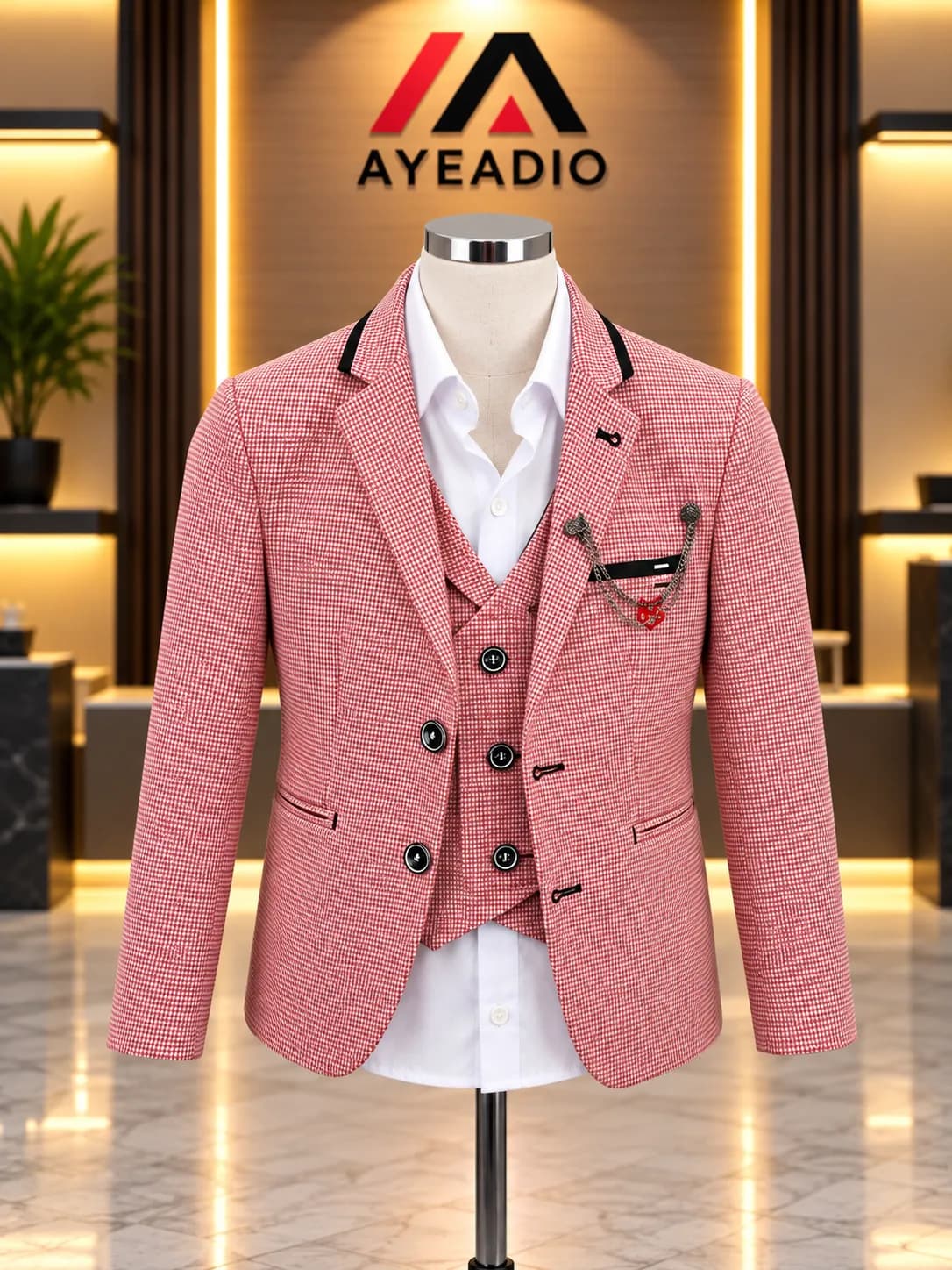 Kids Red 3 Pieces Suit
