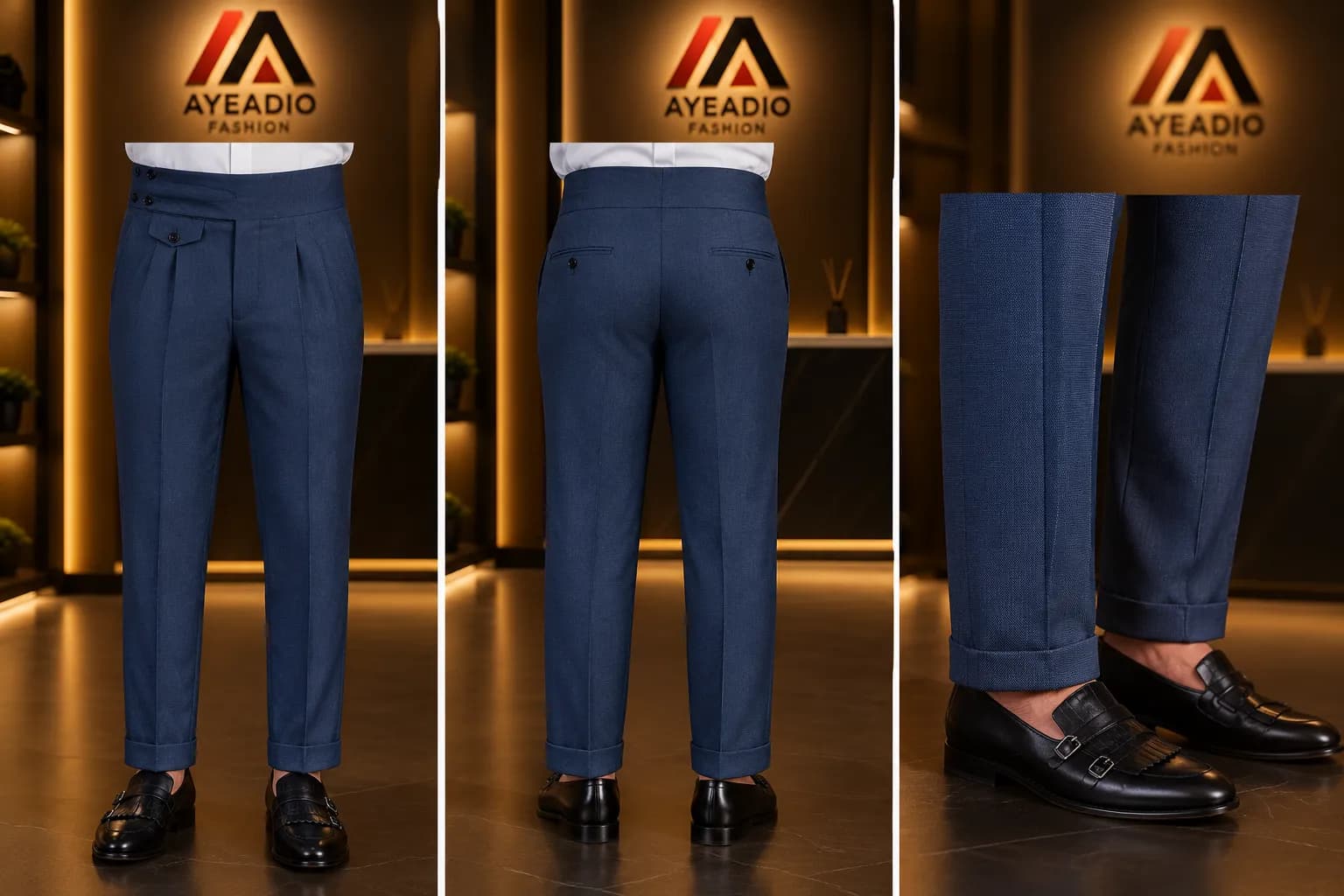 Navy Blue Pants — fabric detail