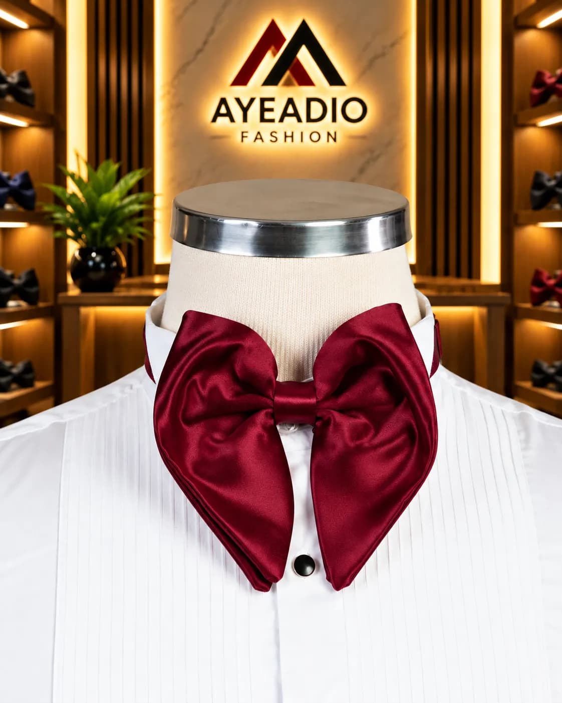 Burgundy butterfly Bow Tie