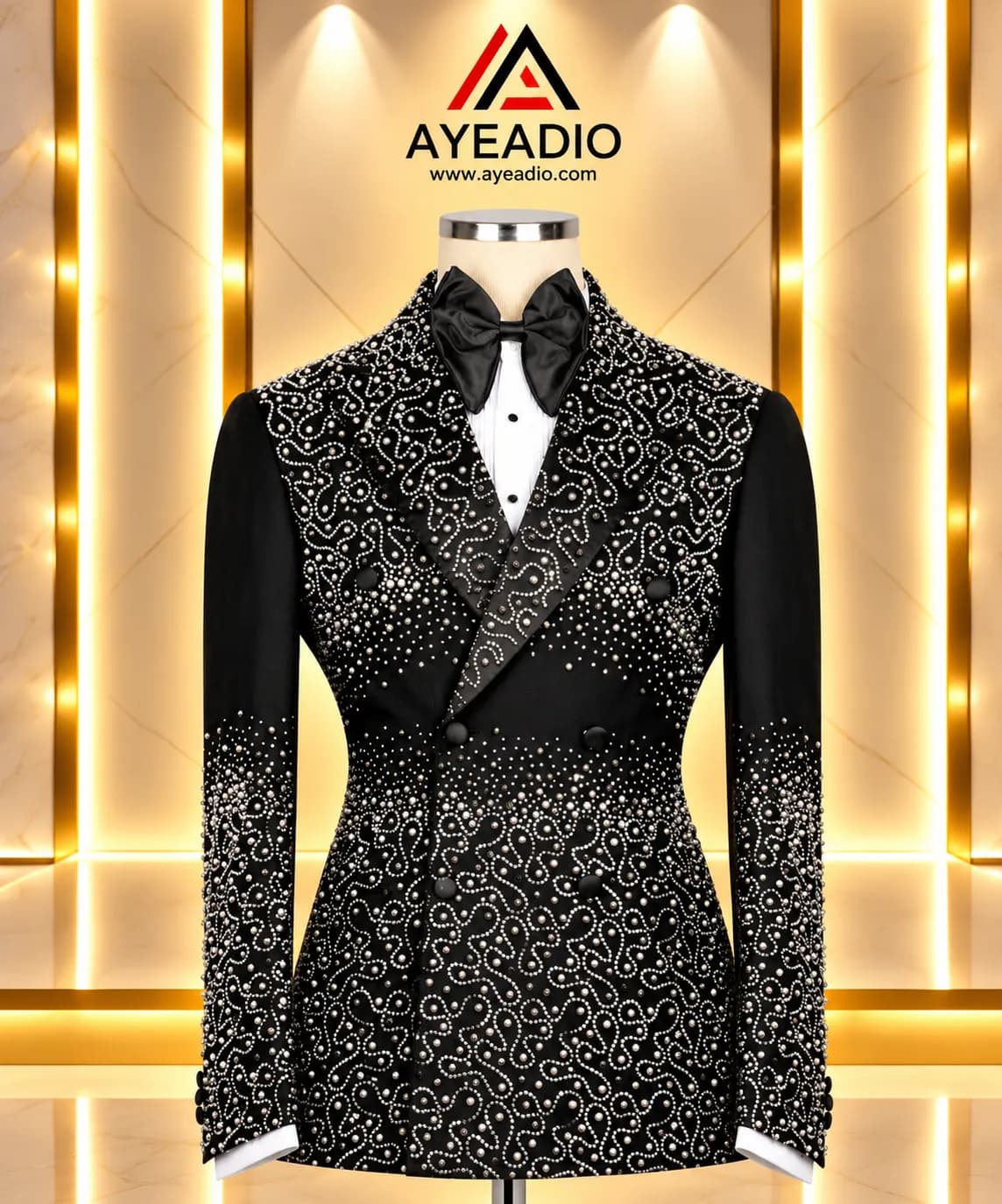 Silver Rhinestones Tuxedo