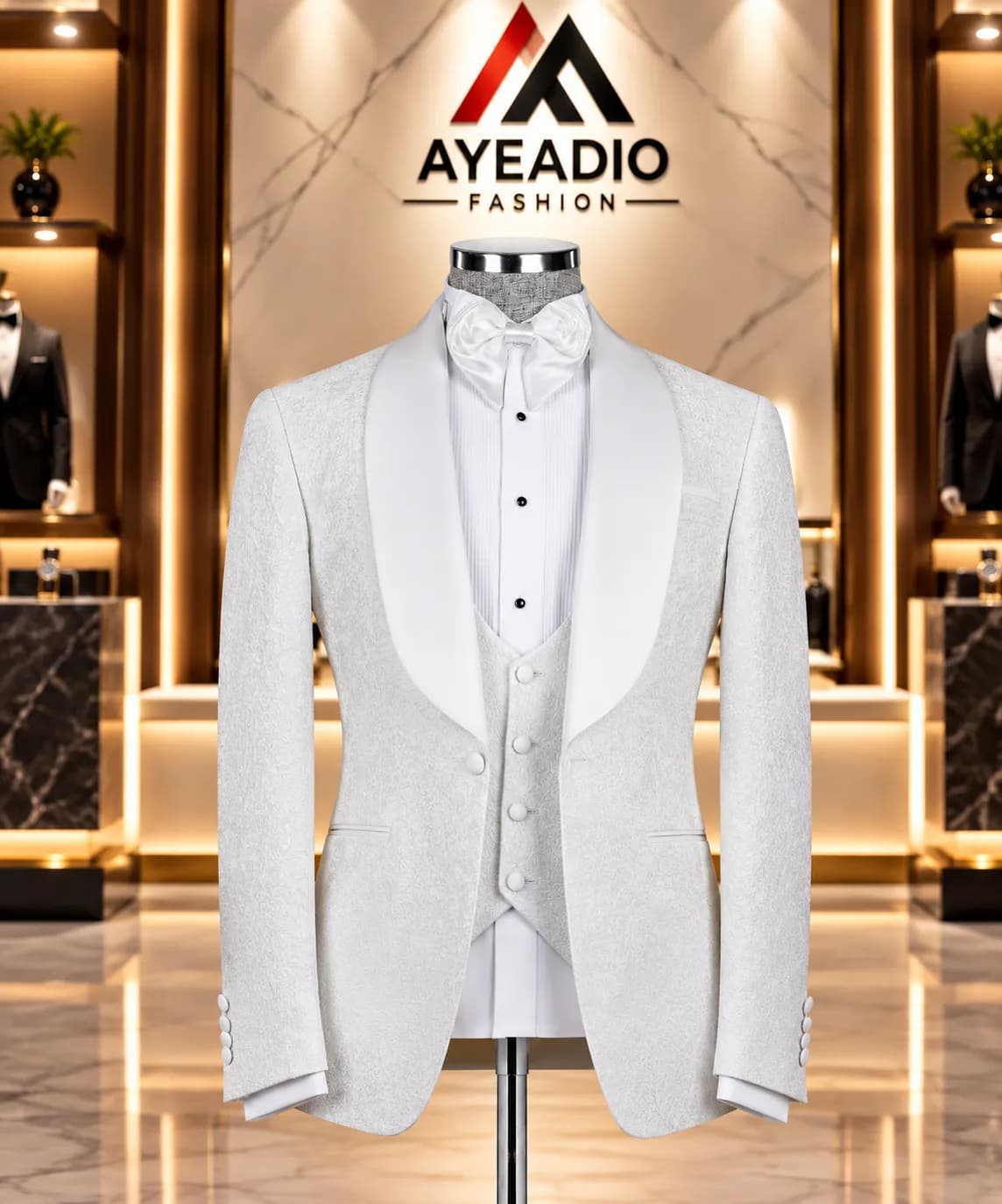 White Cocktail 3 Pieces Suit