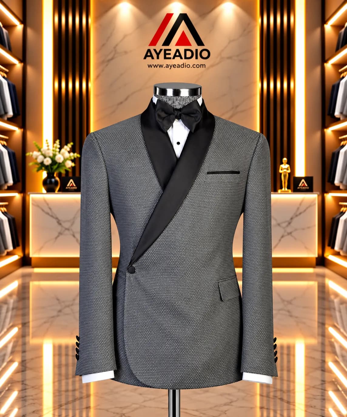 Gray Single Breasted Suit