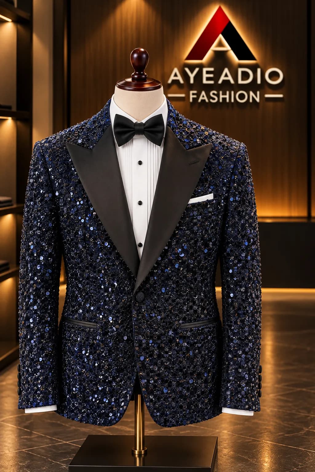 Blue Sequins Tuxedo