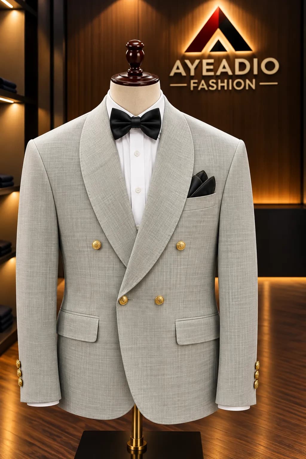 Gray Breasted suit
