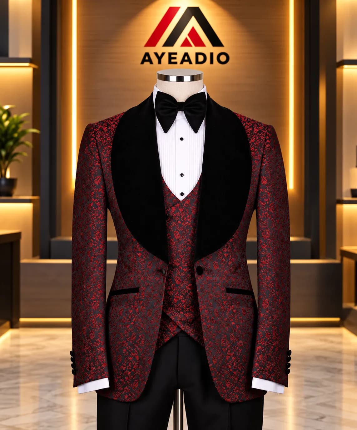 Black Tuxedo Velvet Lapel — fabric detail