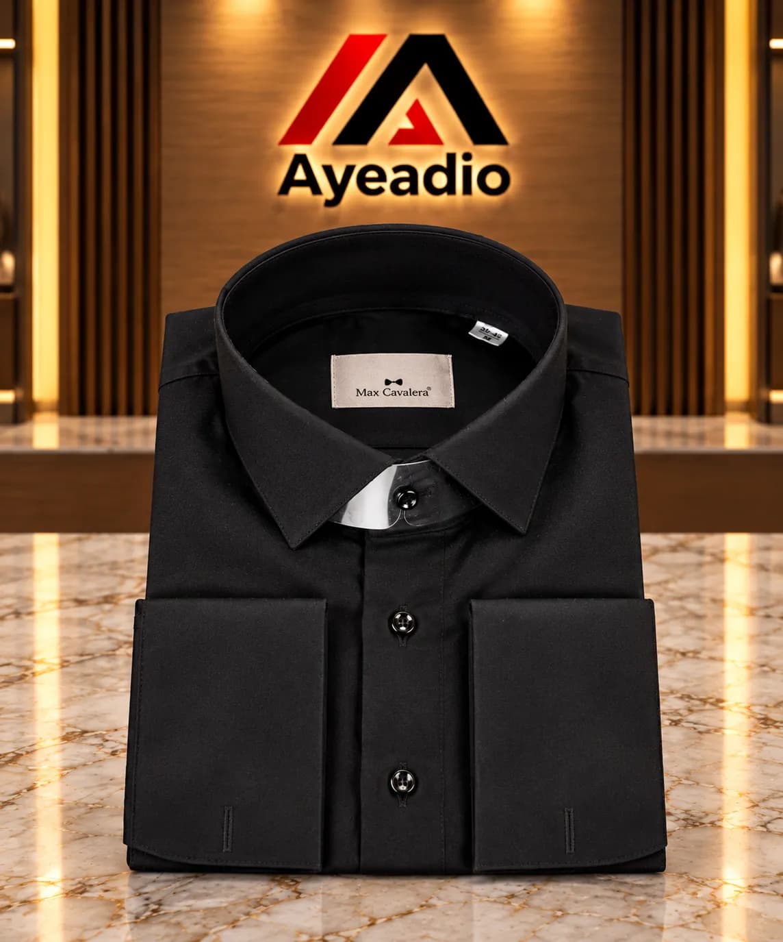 Black Tuxedo Shirt — fabric detail