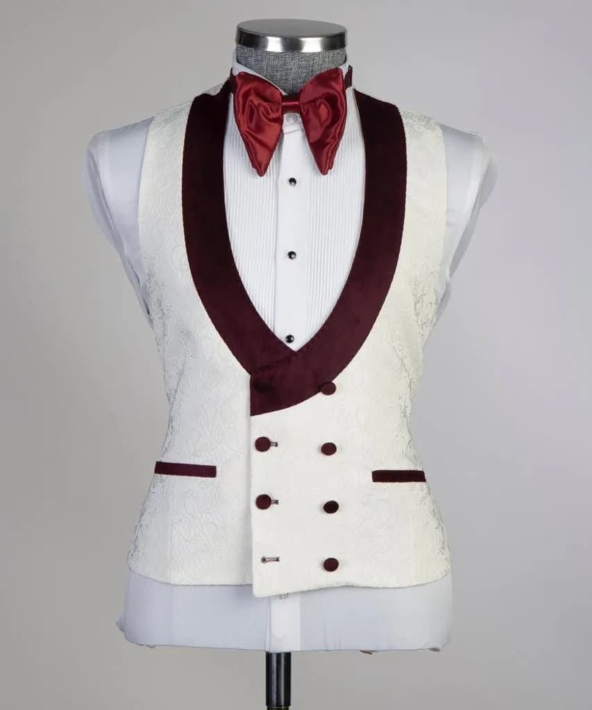 2 Buttons Burgundy Lapel — view 4