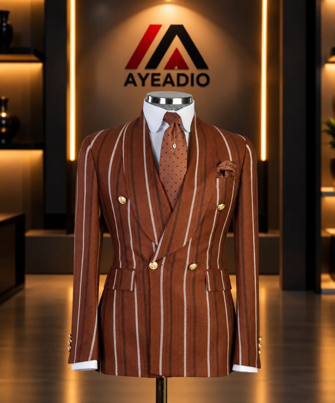 Brown Stripe Suit 50