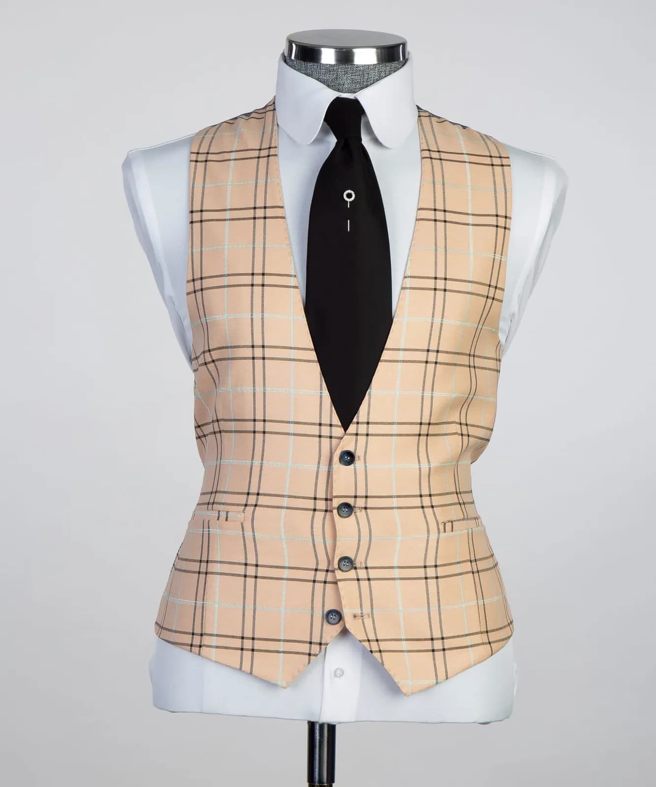 Cream Check Suit — styled