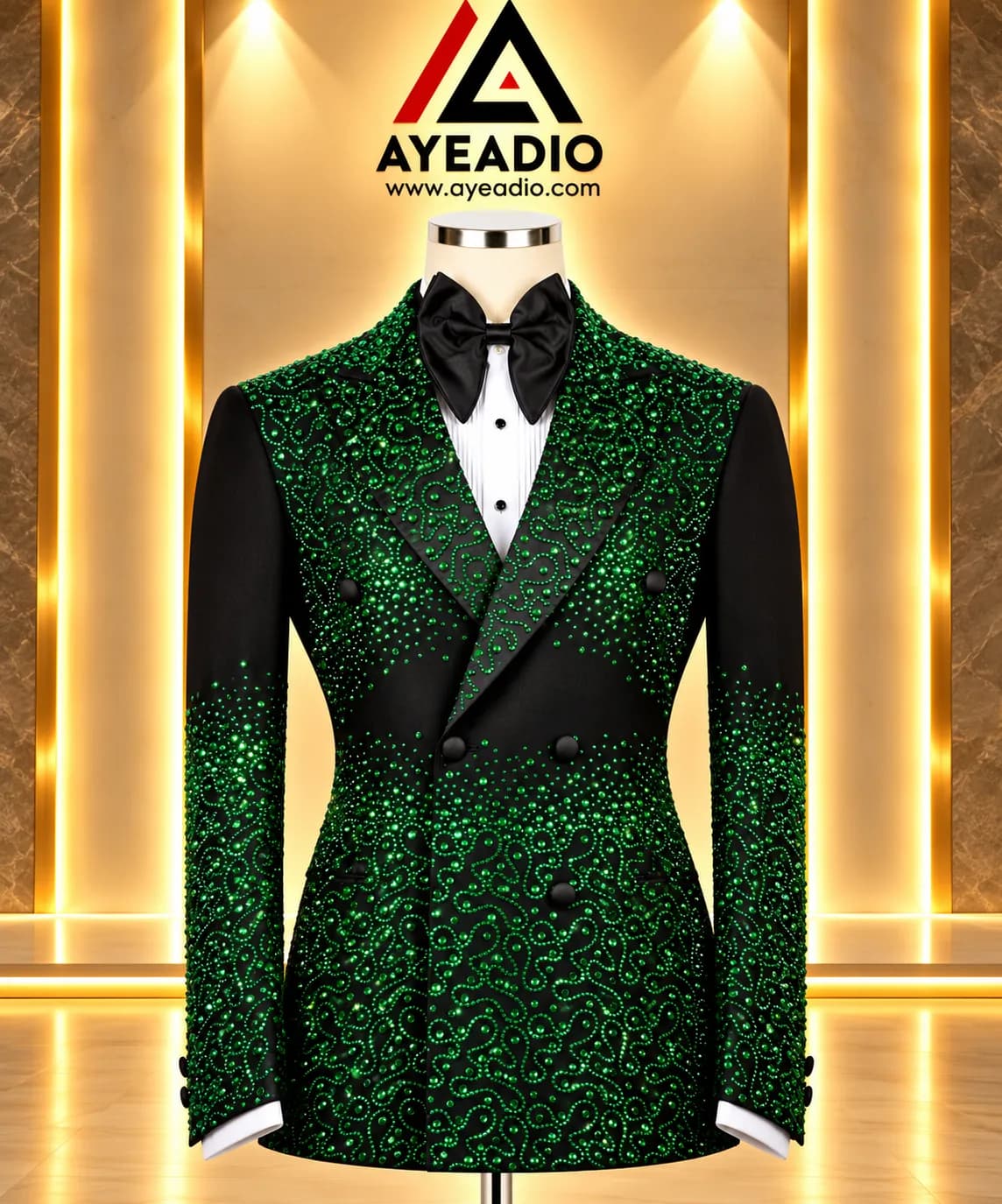 Breasted Green Stones Tuxedo