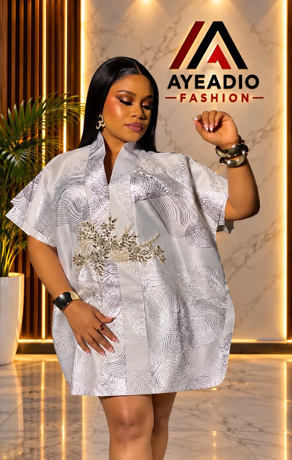 White Mini Rich Aunty Dress