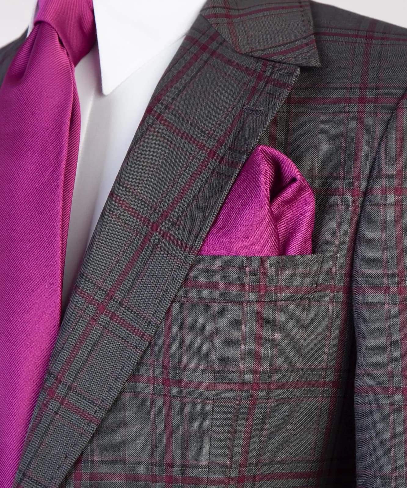 Gray Check Suit — styled