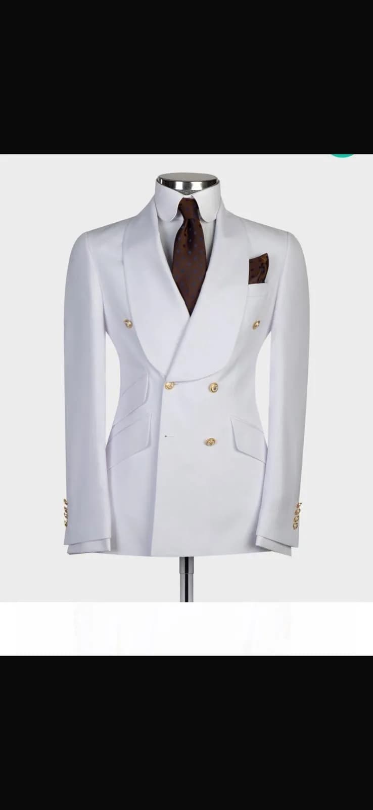 Wide Lapel Breasted Suit — fabric detail
