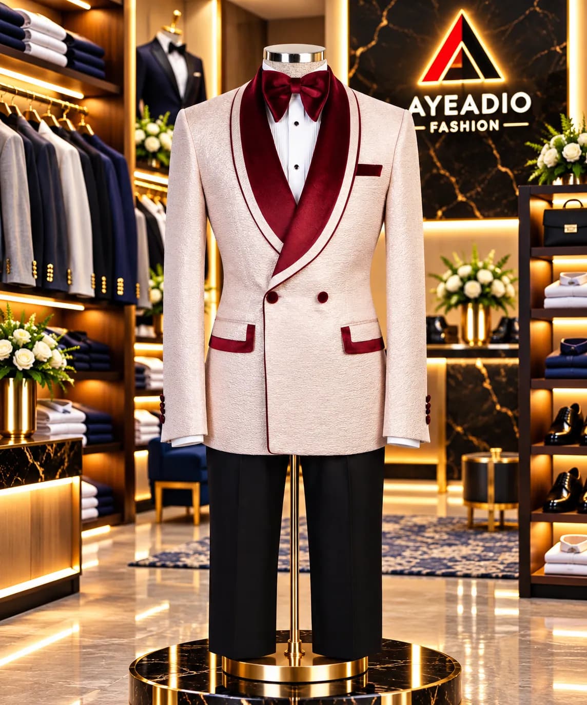 Pink and Red lapel Tuxedo