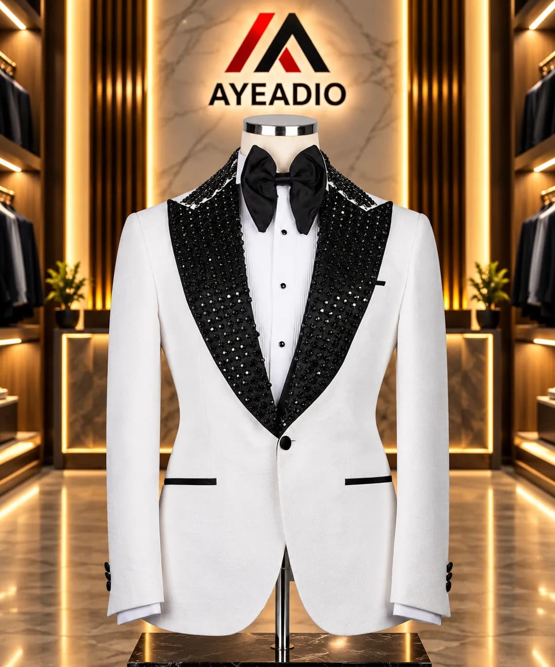 White 2 Buttons Ceremonial Suit