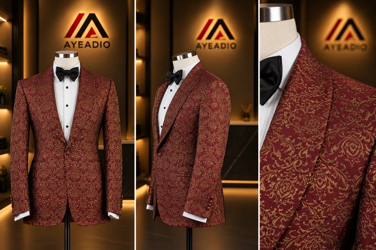 Royal Red Tuxedo — fabric detail