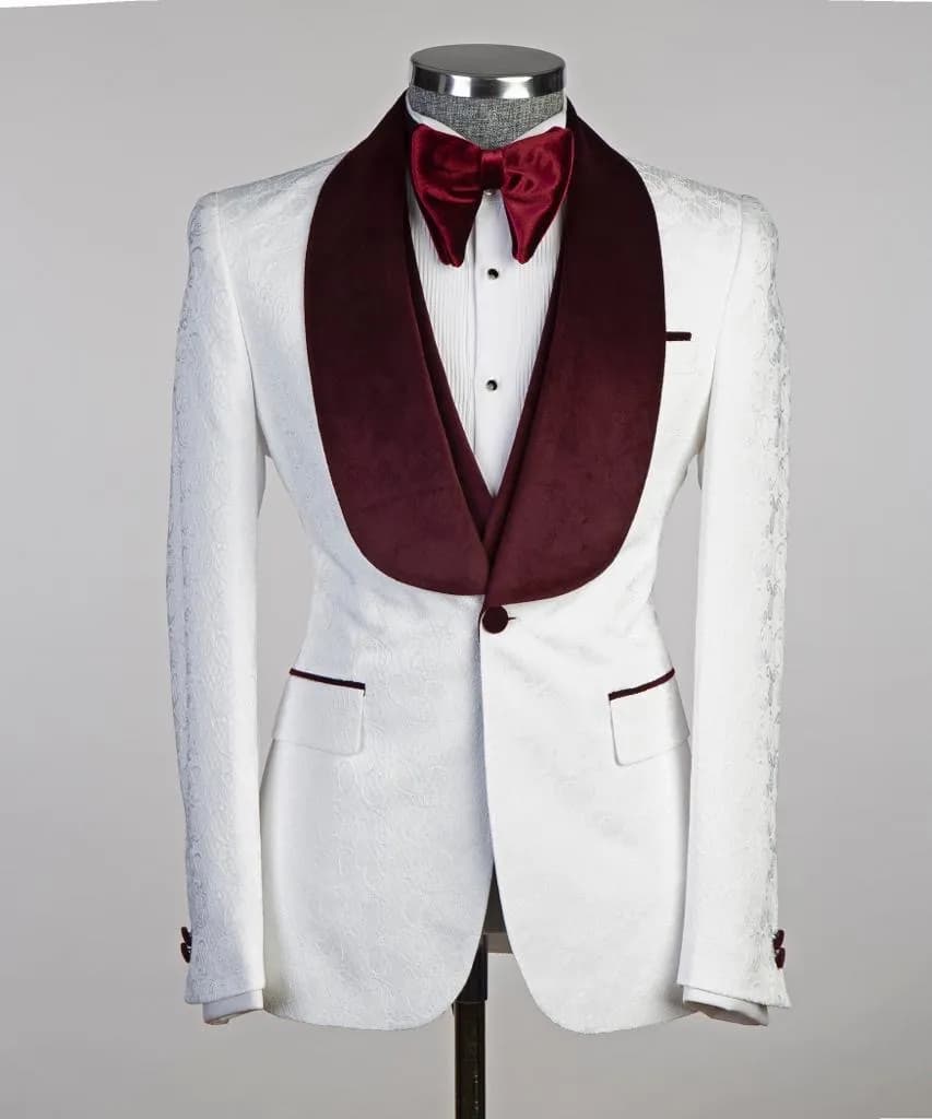 Burgundy Velvet Lapel Tuxedo