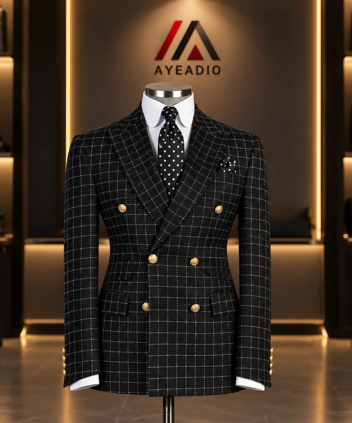 Black Check Suit 50