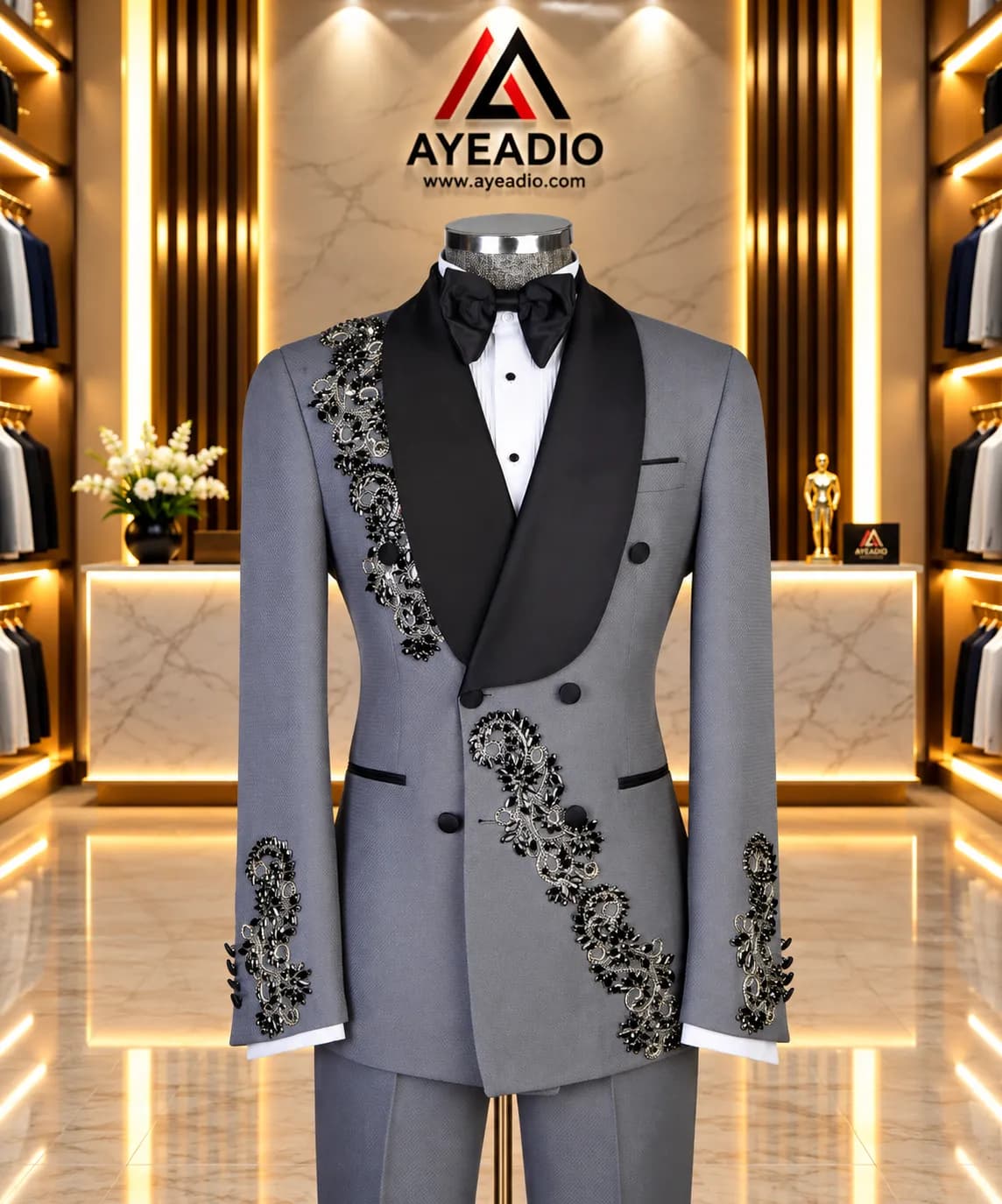 Royal Blue Tuxedo 01 — fabric detail