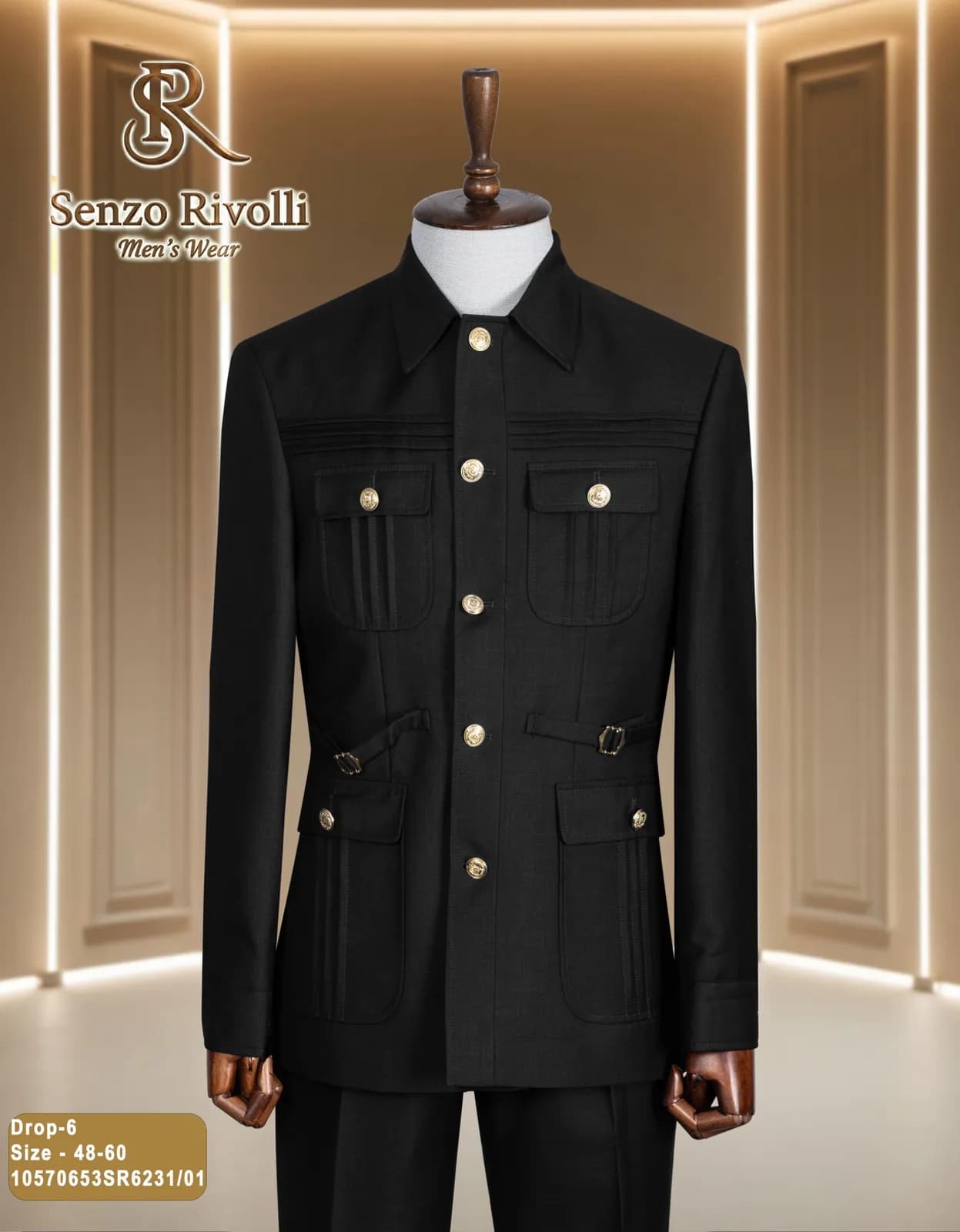 Patch Pockets Safari Suit — view 5