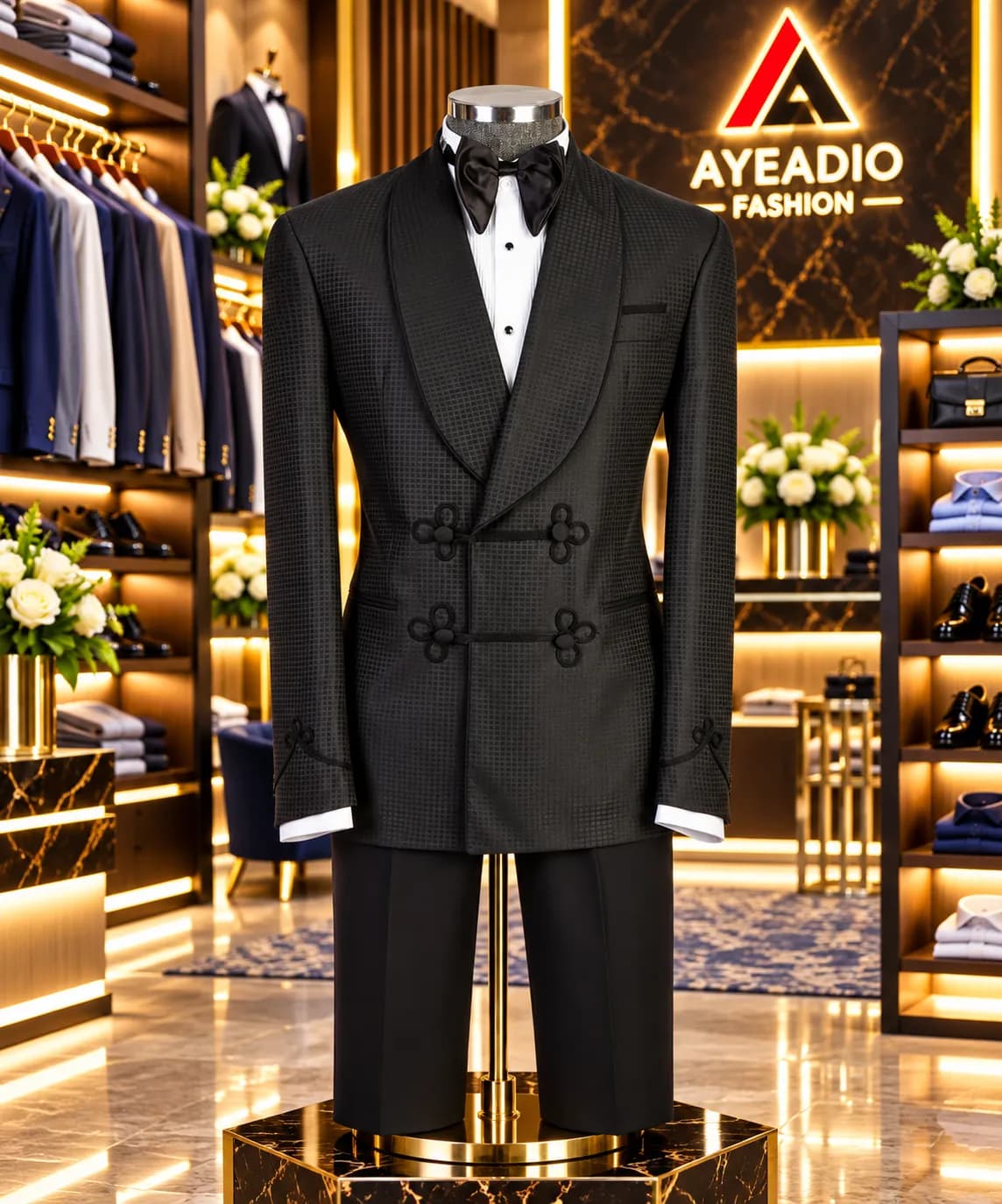 Black Double Breasted Tuxedo