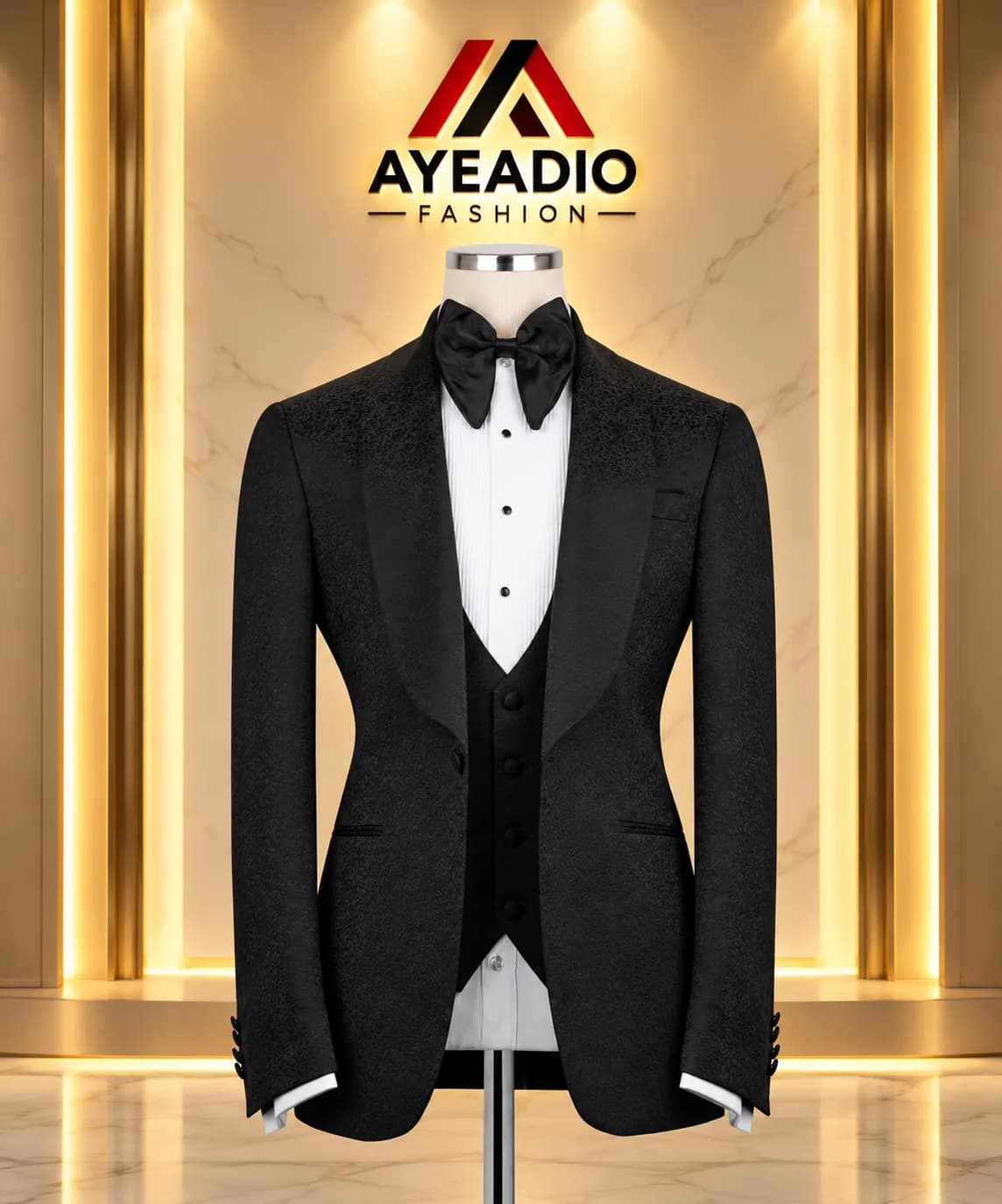 Navy Blue Cocktail 3 Pieces Suit — view 4