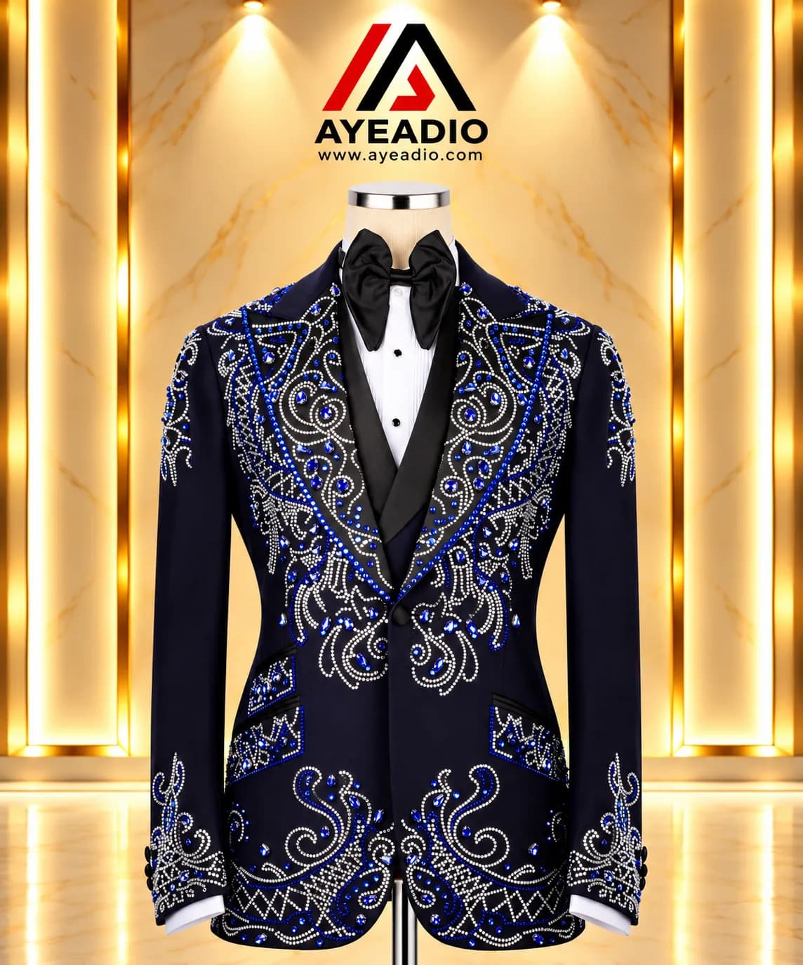 Blue Stones Plaited Tuxedo