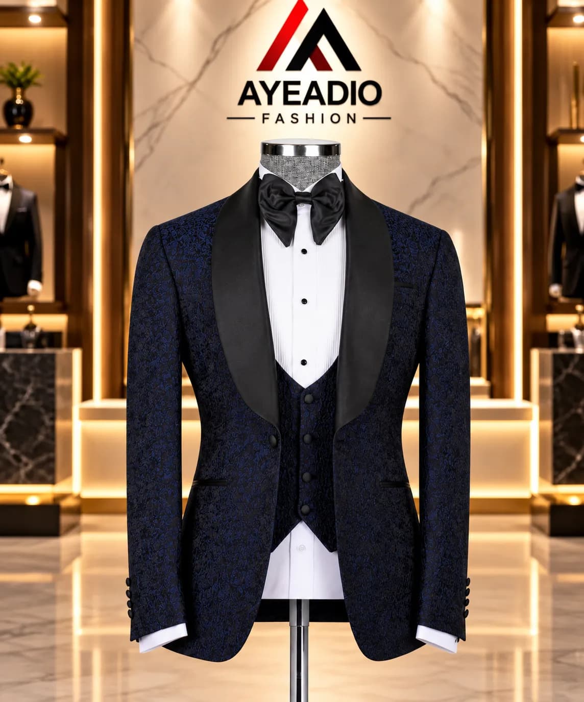 Green Cocktail 3 Pieces Suit — fabric detail