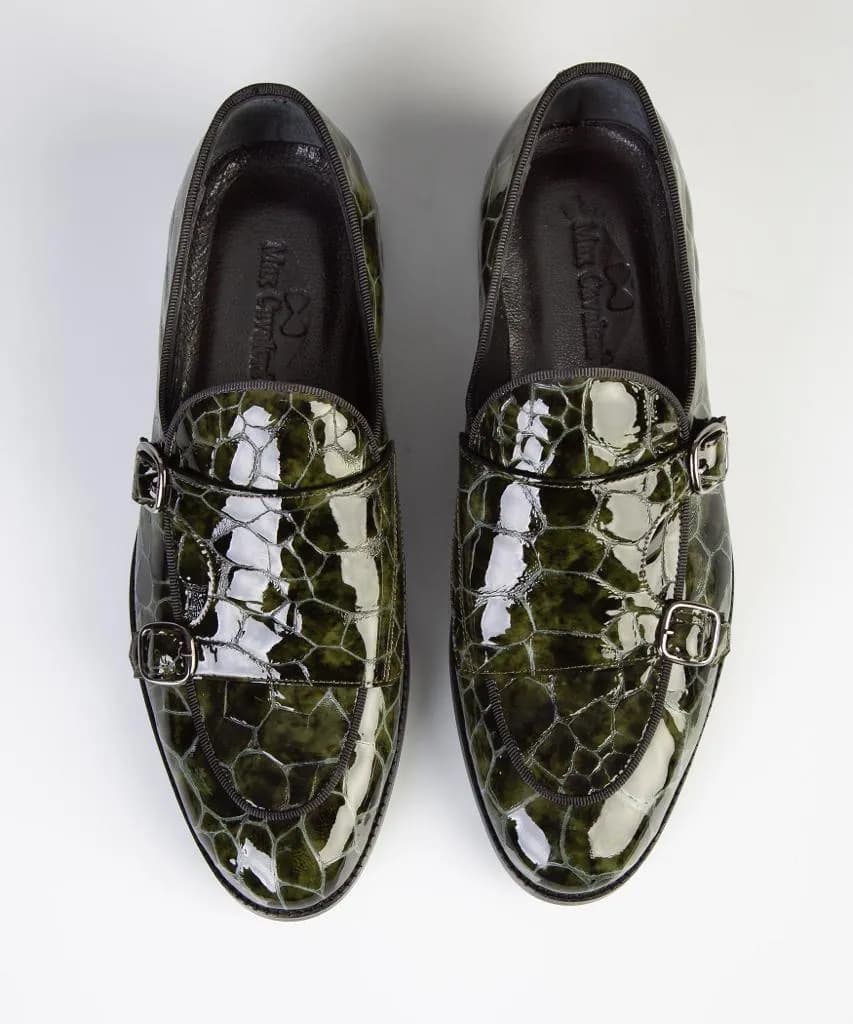 Green Oxford Shoe — fabric detail
