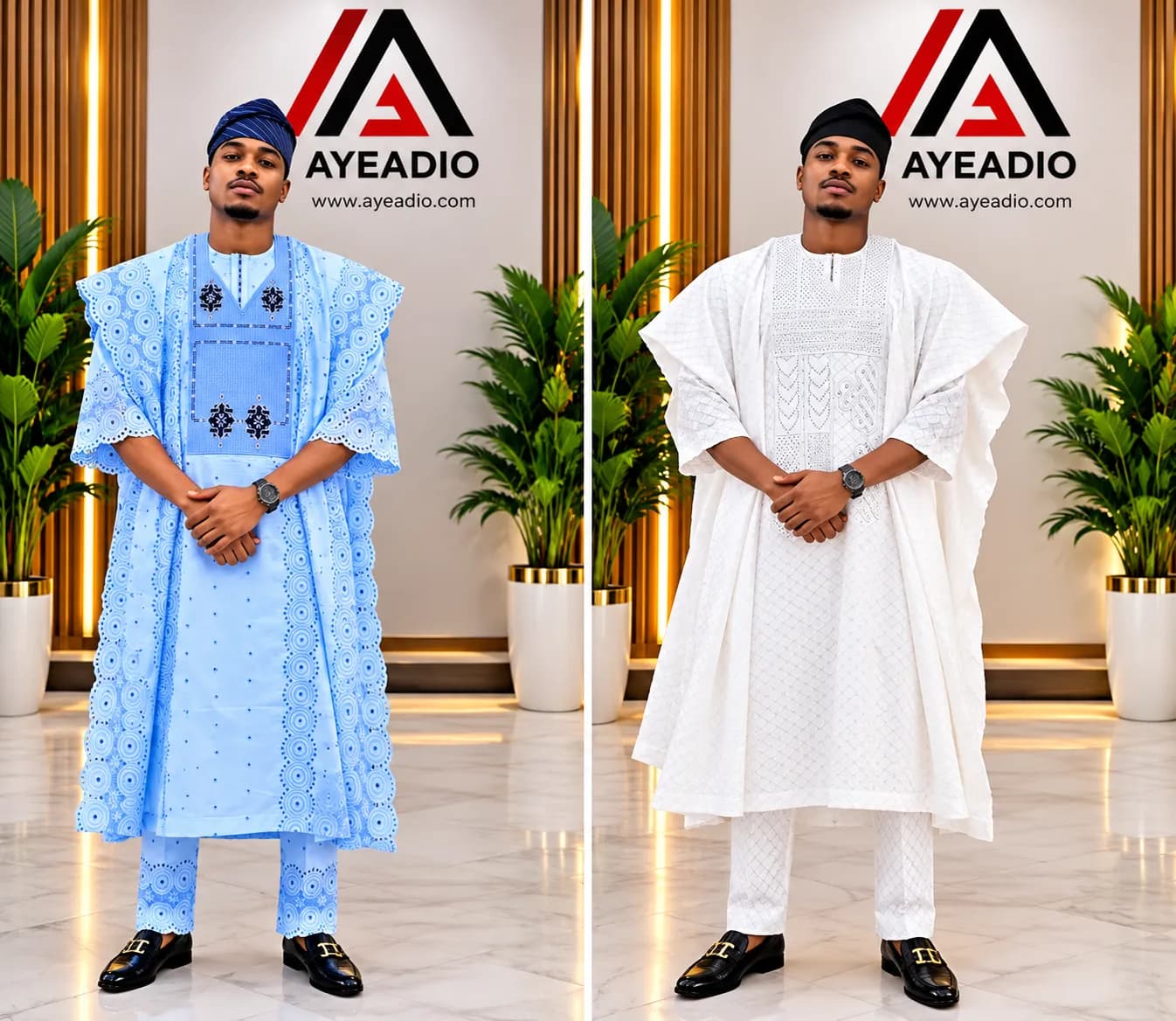 Sky Blue and White Agwada