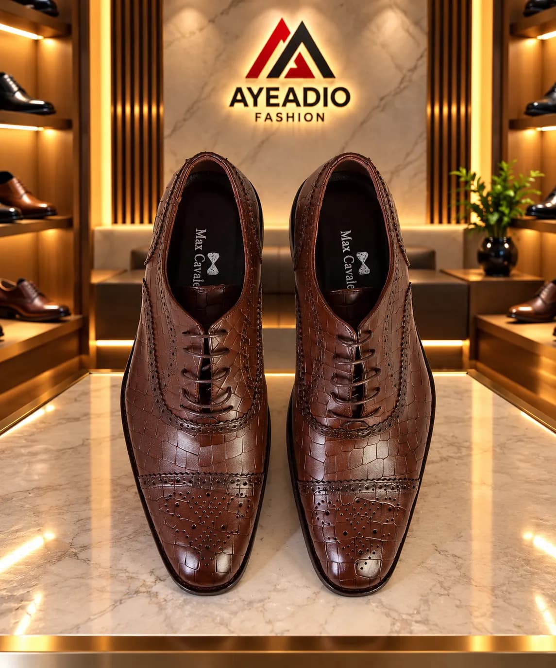 Brown Max Cavalera Shoe — fabric detail