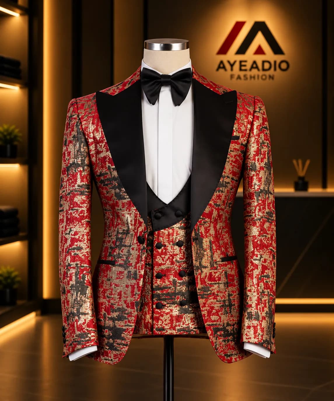 3 Pieces Red Tuxedo 02